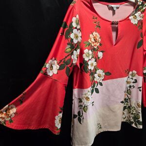Valerie Stevens Bell Sleeve  Cottagecore Coquette Fairycore Blouse Floral SZ M